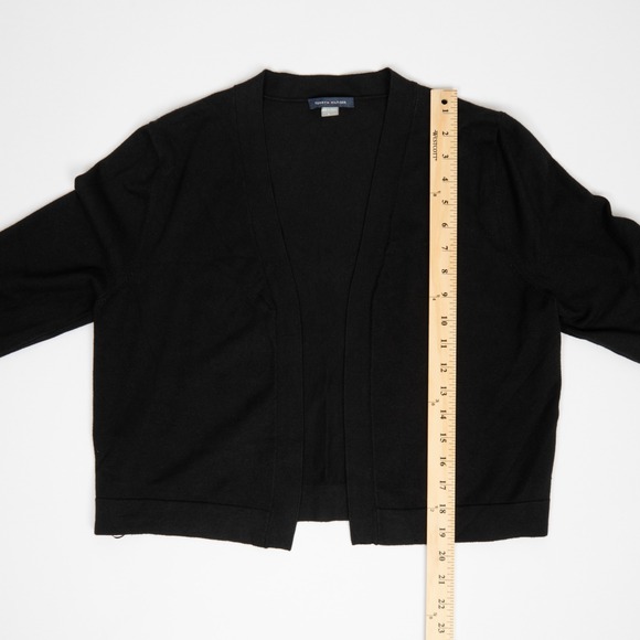 Tommy Hilfiger Black Open Front Cardigan Sweater Gold Button Detail‎ Size Large - Picture 10 of 12
